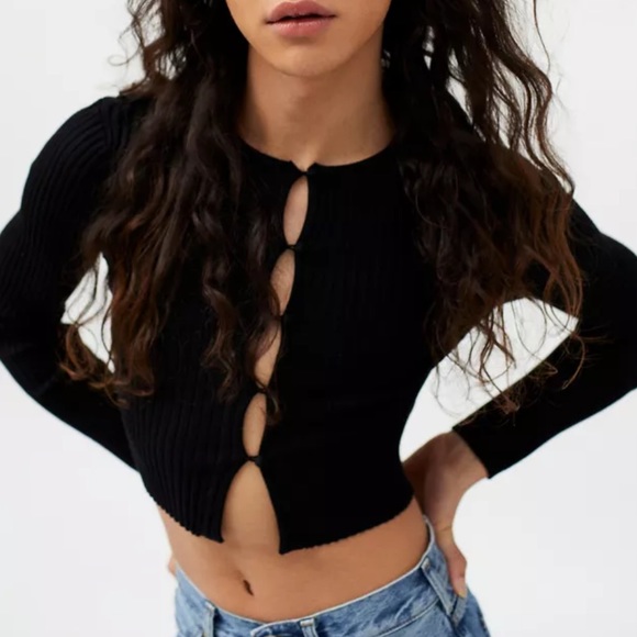 Urban Outfitters Tops - black long sleeve button up